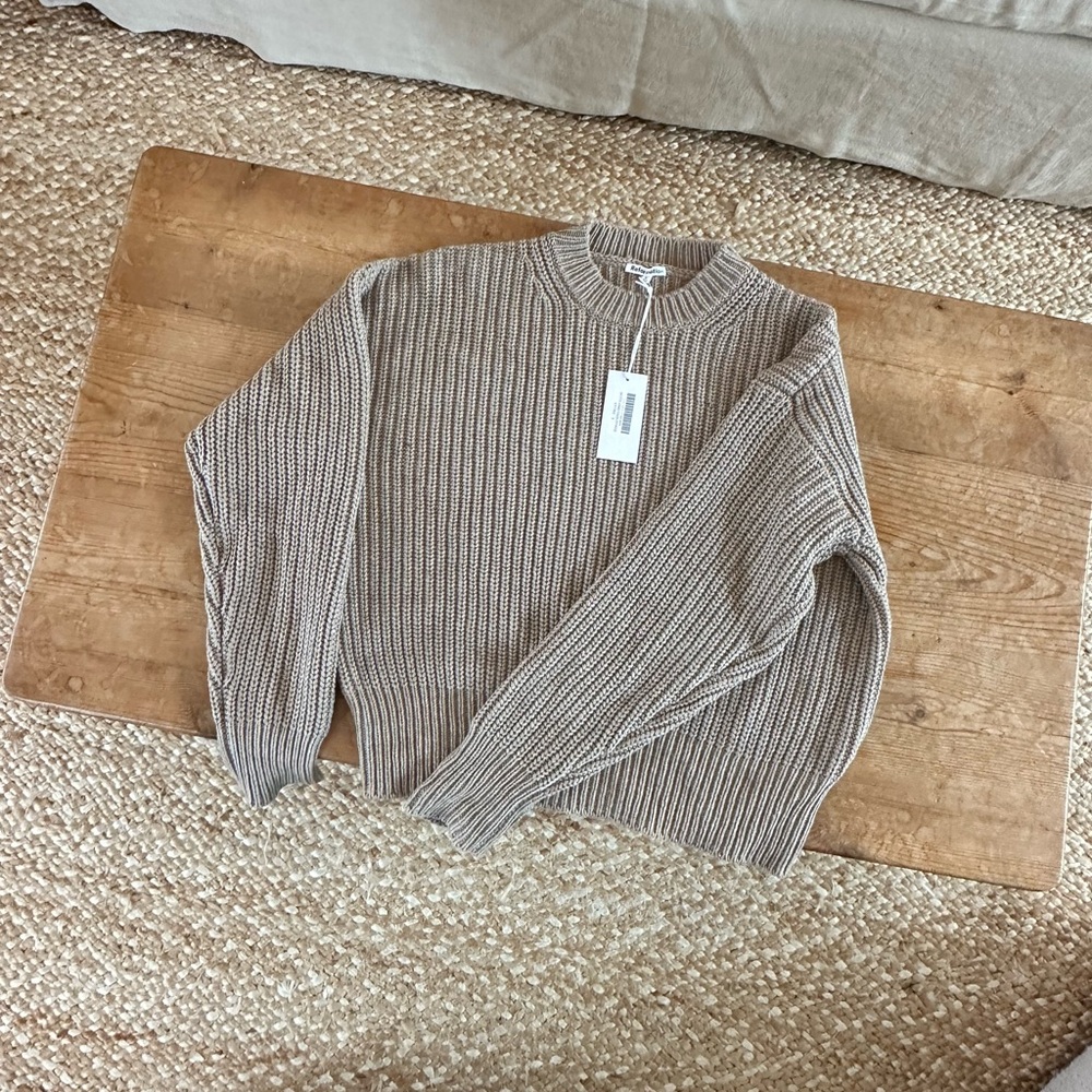 NWT Reformation Sam Cotton Cashmere Oversided Crew Sweater